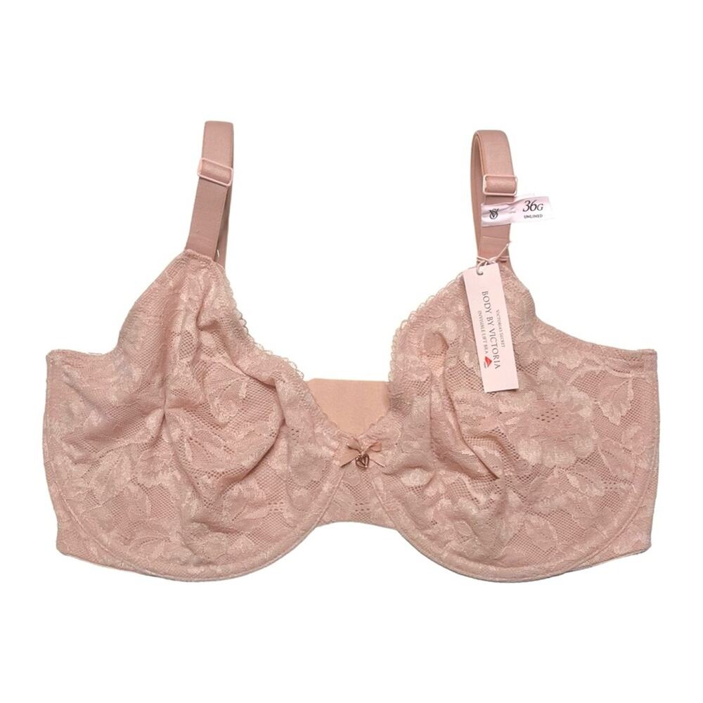 Victoria's Secret Body By Victoria Invisible Lift Unlined Lace Demi Lace Bra 36G